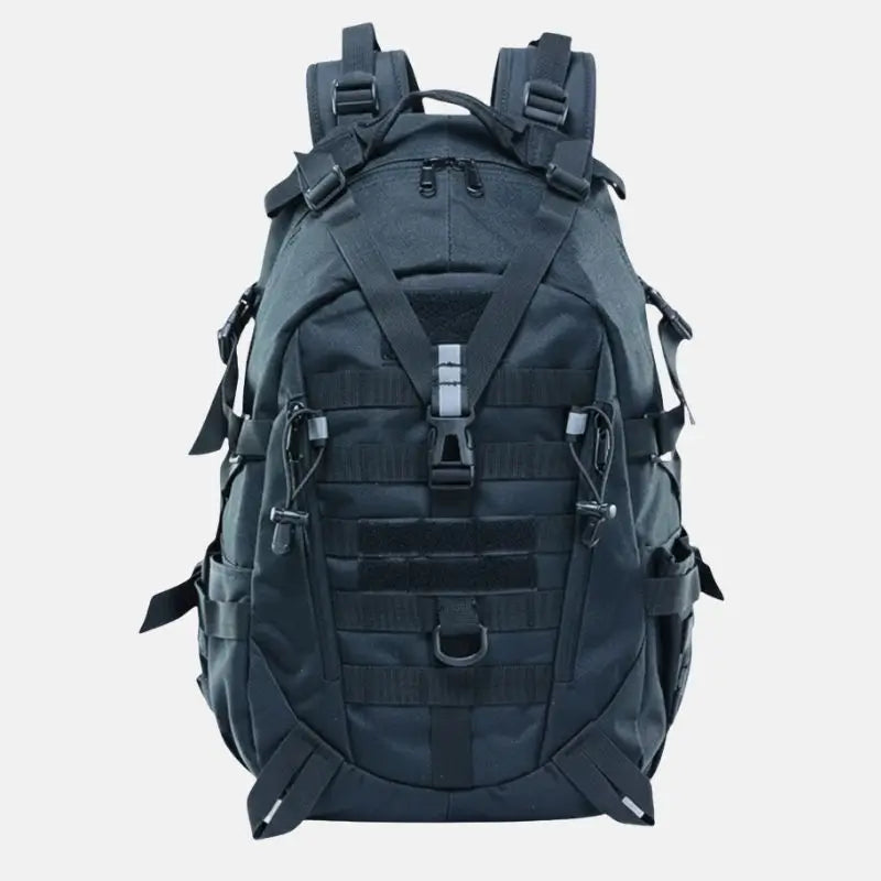 Mochila militar tática Sentinela Crosbel preta resistente com sistema MOLLE e ajuste ergonômico