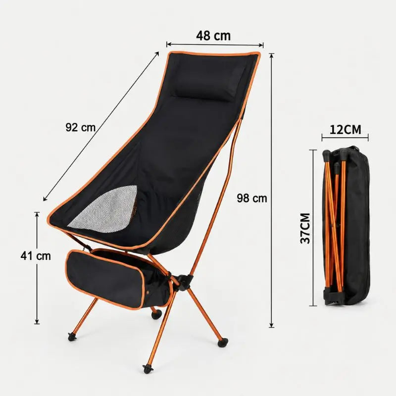 Cadeira dobrável de camping Tupi Crosbel compacta com medidas e bolsa de transporte