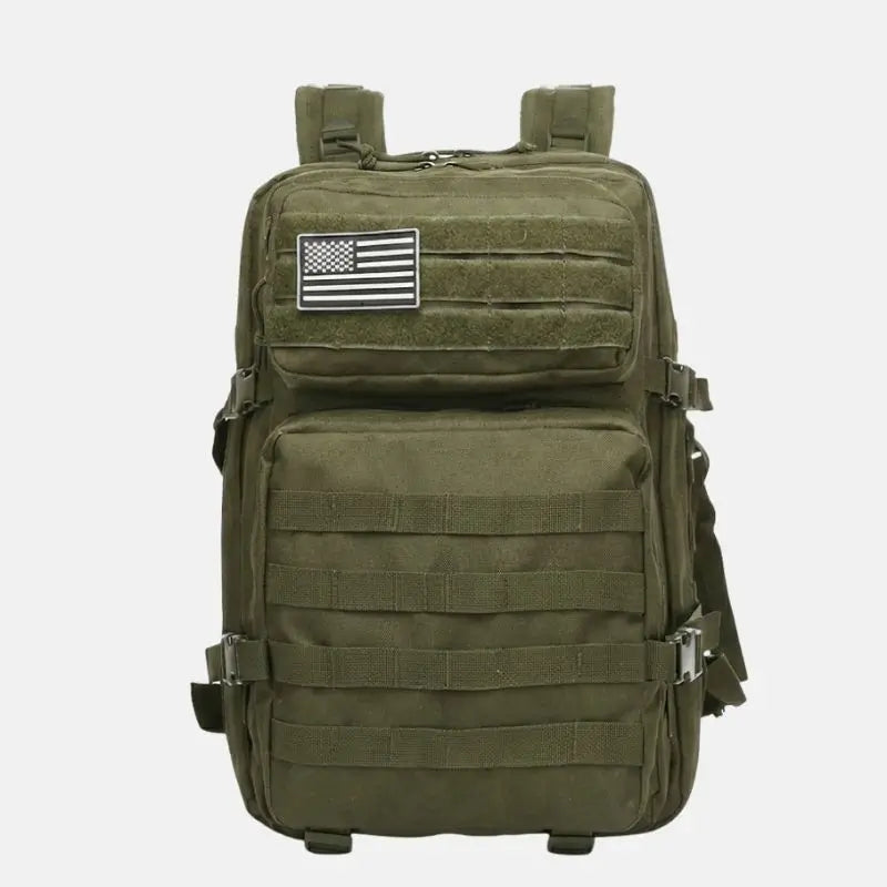 Mochila militar tática Brave Crosbel verde-oliva resistente com sistema MOLLE e bolsos organizadores