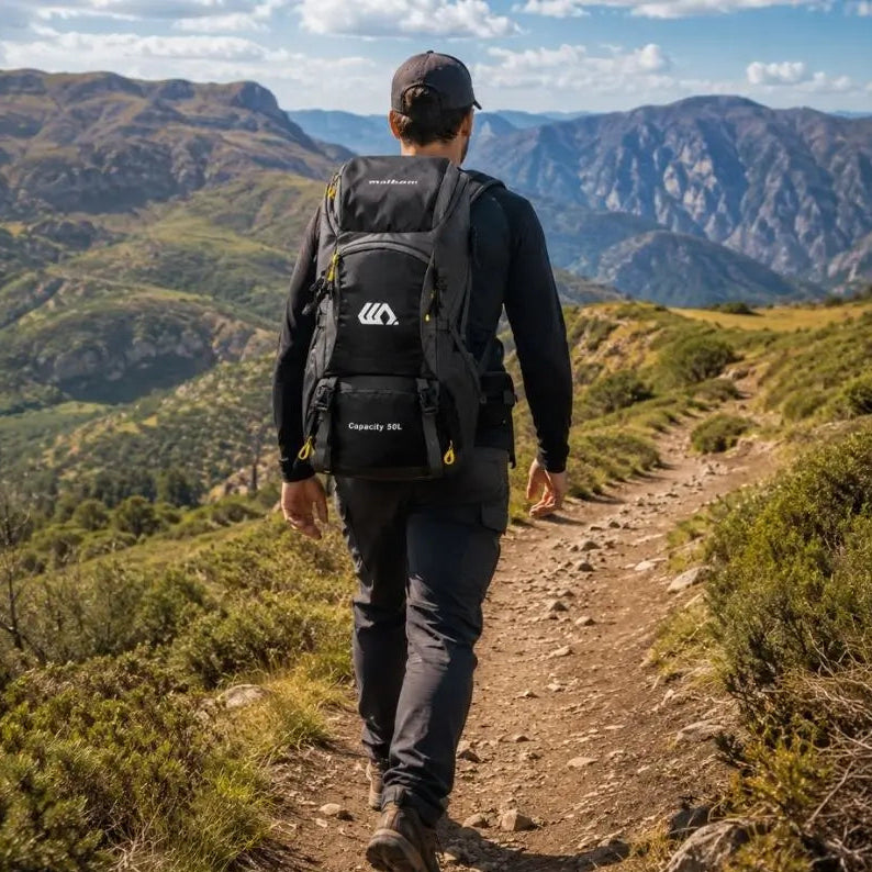 Mochila para trilha Expedição Crosbel preta com conforto para caminhadas e aventuras na montanha